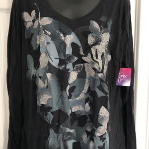 NWT - JMS Long Sleeve Glitter Print Size : 1X